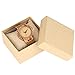 Produktbild Einfache Holz-Uhr-Männer keine Worte Bambus Analog rundes Holz Hour Lässige Lederarmband Uhr Male Quarz watch with box