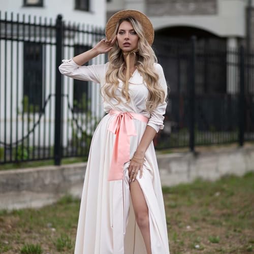 Lusofie Sash Belts for Women 2.95'' Wide Satin Belt for Dress Ribbon Belts for Special Occasions4