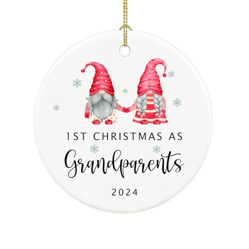 Image of First Christmas as Grandparents 2024, New Grandparents Ornament 2024, First Time Grandparents Gifts, Ceramic New Grandparents Christmas Ornament 2024