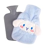 Wärmflasche mit bezug tiere, Cinn-am Wärmflasche Geschenk, Süße wärmflasche tier, 1 Liter Gummi Wärmeflasche mit Kuschelweichem Bezug, Wärmflasche Kinder Mädchen Männer für Familie und Freunde