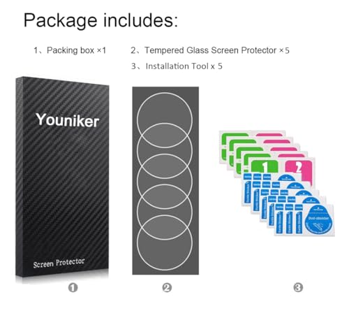 Youniker 5 Pack Compatible with Diesel Men's DZ7314 Screen Protector Film for Diesel DZ7314 Mr Daddy Watch Screen Protector Foils Crystal Clear HD Anti-Scratch Anti-Fingerprint Bubble Free