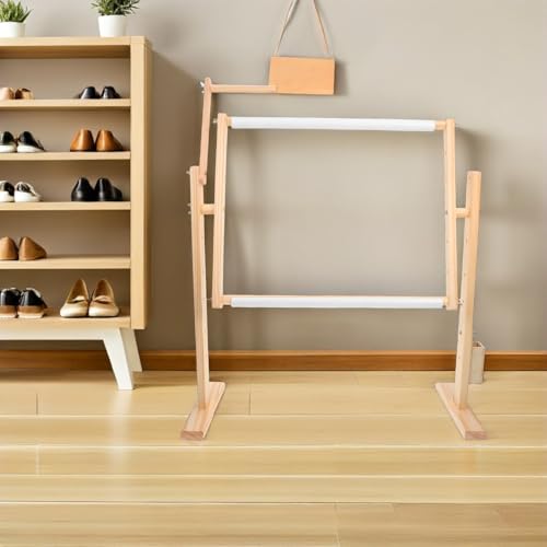 Bastidor de madera de cruz punto beige ajustable de 360° para proyectos 5