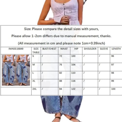 Women Y2k Distressed Barrel Jeans Baggy Wide Leg Jeans, Wide Leg Baggy Denim Pants, Boyfriend Floral Trousers4