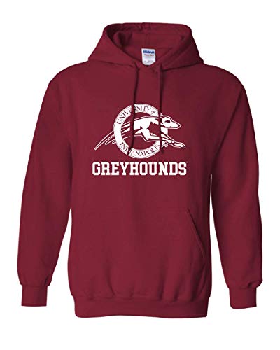 CreateMyTee | University of Indianapolis Greyhounds White Text Hooded Sweatshirt |