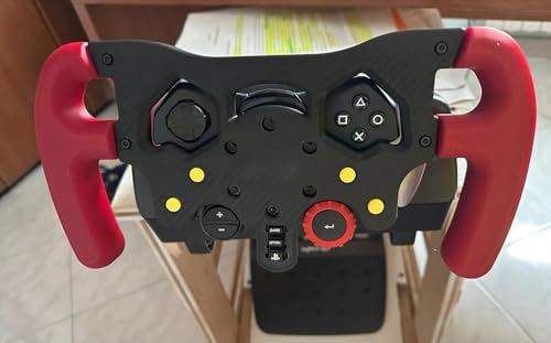Racing Wheel Mod Kit for Logitech G29 G920 G923, Professional Simulator Upgrade, Ergonomic Controls &amp; Quick-Install Bracket, Gift for Sim Racer or Motorsports Enthusiast (Red+black)
