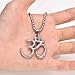 VNOX Aum Om Yoga Pendant Necklace - Hindu Spiritual Amulet Jewelry with Sanskrit Symbol Om Aum Ohm Pendant for Men, Silver