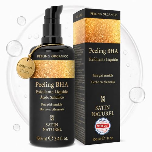 Satin Naturel Exfoliante Facial BHA con Ácido Salicílico y Aloe Vera 100ml – Anti Puntos Negros, Imperfecciones y Manchas, Hidratante y Nutritivo