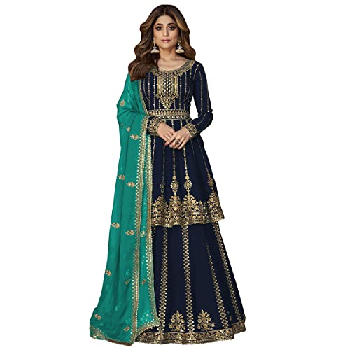 Image of SHAFNUFAB Womens Net Semi Stitched pakistani suit set for women Ladies use pakistani suit set for women And suits for women with dupatta And pakistanisuits for women kurta set