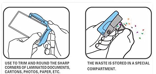 Corner Rounder with Chips Tray, Chrir.W Angle Eater Cutter Tool for Scrapbooking,Photo and Paper(Blue, 5mm)