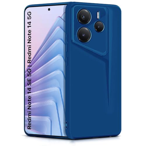 Image of WOW IMAGINE Slim Back Cover for Redmi Note 14 SE 5G | Redmi Note 14 5G | Blade Series Ultra Thin Case with Lightweight Design | Camera Protection | Soft Matte Silicone Flexible Mobile Case - Blue
