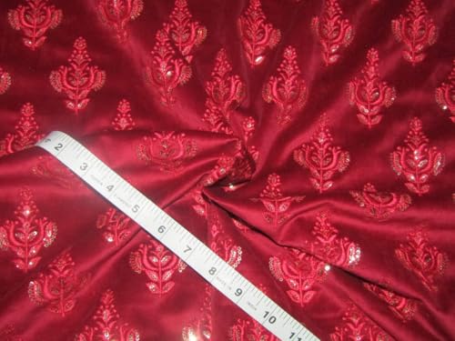 Tissu en velours brodé de haute qualité avec sequins pour robe de luxe