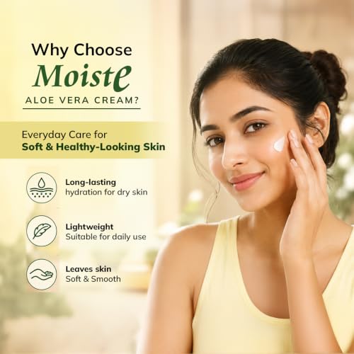 Image of Moiste Aloe Vera Moisturizer Cream For Face Women (Pack of 20) | Oily Skin, Dry & Combination Skin Types | Moisturizing Cream with Vitamin E, Tea Tree OIl & Wheat Germ Oil - 1000g