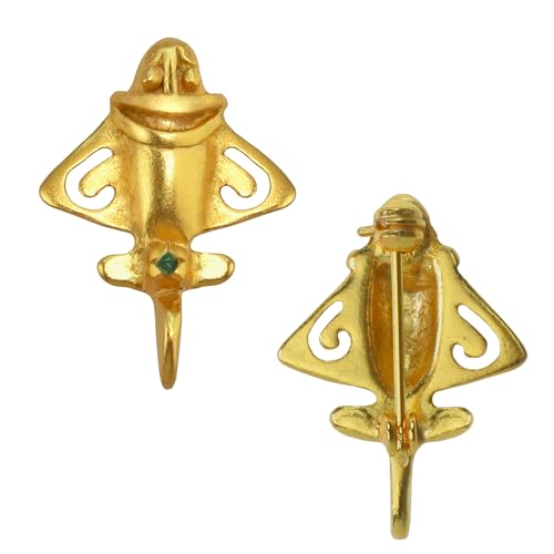 Image of Colombian Emerald & Multi-Material Options | Quimbaya Flyer Lapel Pin | Ancient Alien Golden Jets Collection