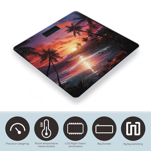 Balanza Digital para Baño con Diseño Tropical Colorido miniatura 3