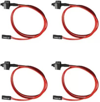 Shritesh Power Cord 0.45 m, 2 Pin 18 Inch SW PC Desktop Power Cable on/Off Push Button ATX Computer Switch Cord 45CM (Compatible with computer, Black, Red, Pack of: 4)