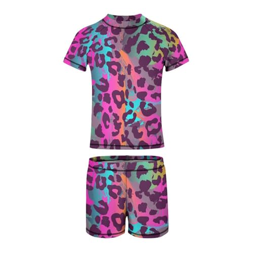Colorful Animal Skin TextureChildren's Swimsuits Boys Two Piece Suit9-11Y（140cm）2