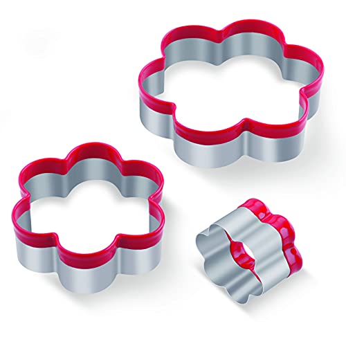 3 Piece Flower Cookie Cutters Set, Stainless Steel Cookie Cutter Set For Kids, 1.5’’ - 3’’ - 4” Large Pastry Cutter Shapes For Baking, Sandwich And Fruit #TOP1