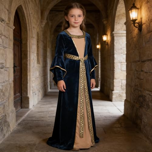 Disfraz de princesa renacentista para niñas miniatura 5