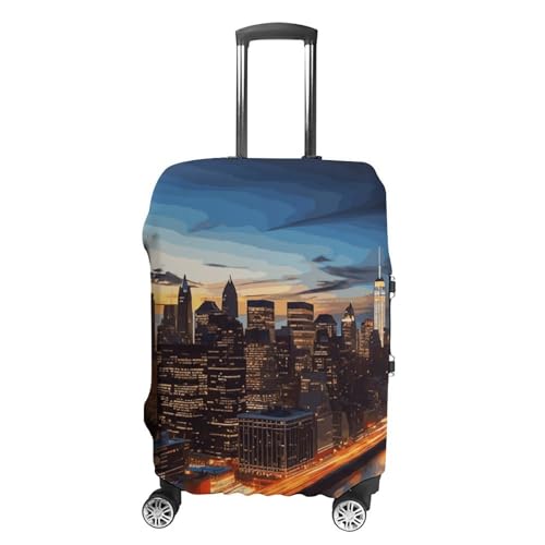 New York City Scenery Printed Luggage Cover Protector, Fits 18-32 Inch Luggage
