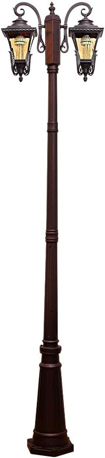 Outdoor Street Lighting, IP55 Waterproof Aluminum and Glass Landscape Lamp, Double Headed Column Lamp, European Garden Lights, High Post Pa,