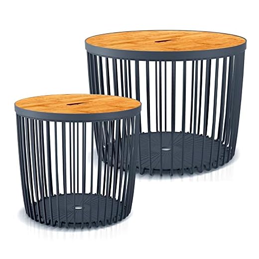 Cesta de jardín soporte - mesa auxiliar decorativa CLUBO , dimensiones (mm) 590x590x455, color Antracita