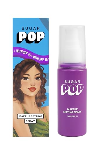 SUGAR POP Makeup Setting Spray with SPF 15 | With 4% Niacinamide & Hyaluronic Acid | Makeup Fixer that Lasts Upto 10hrs | Mattifies | Soothes and Refreshes – 60ml