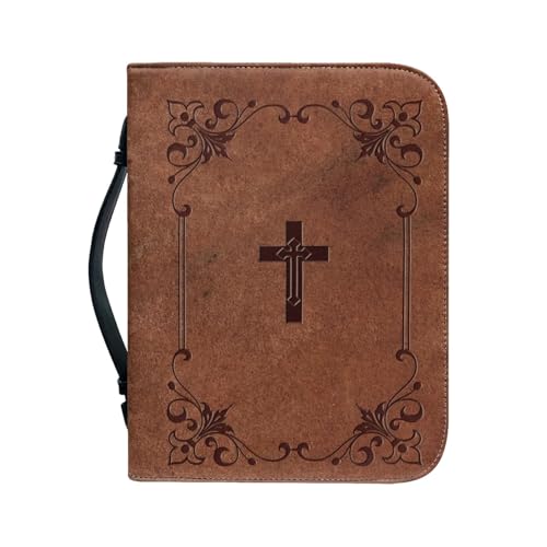 聖書カバー - 保護教会バッグ、キャリーケースジッパー | PUレザー聖書ブックキャリングケース、保護ソリューション 丈夫でスタイリッシュ、機能的、父、母、友人への理想的なギフト