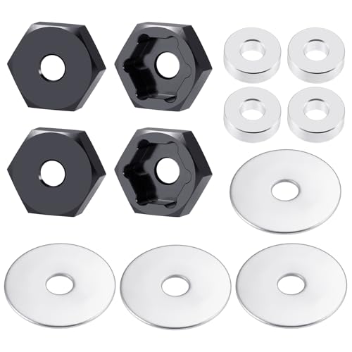 4Pack MORFUM 12mm to 17mm Metal Wheel Hex Adapter Drive Hub Adaptor Converter Compatible with 1/8 Typhon/Kraton/Outcast/Notorious RC Big Rock Crawler Off Road Monster Truck Upgrade Part