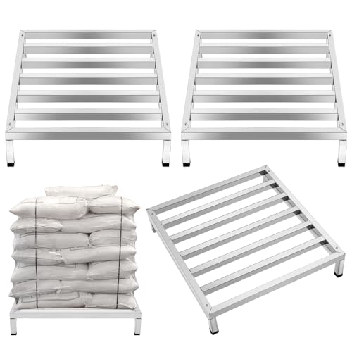 Image of MorningRo 3 Pack Dunnage Rack 19.7 inch Long x 19.7 inch Wide, 3.9 inch Height