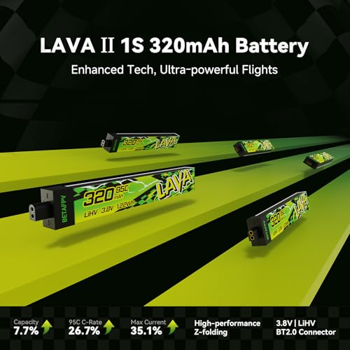 Batterie 1S 320mAh BT2.0 LiHV Lava II BETAFPV pour Micro Whoop Pack de 5