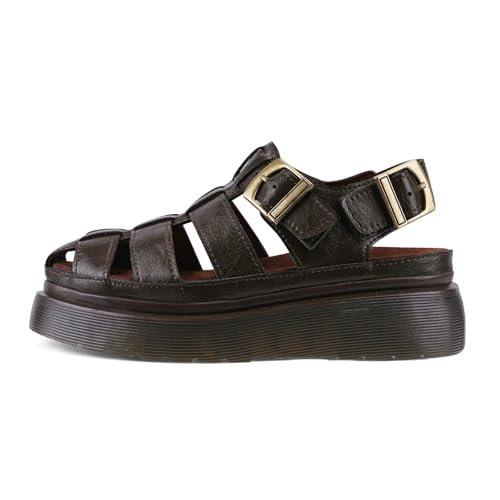 Image of Platform Sandals for Women Chunky Ankle Buckle Casual Open Toe Comfortable Flower Decoration Fisherman Sandals