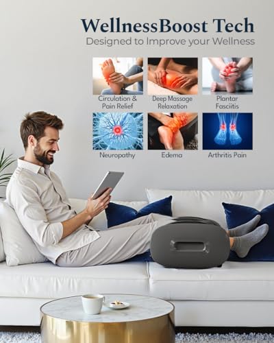 Image of HomeCare Foot Massager with Heat & Ice Therapy, Shiatsu Deep Kneading Compression Foot Massagers for Plantar Fasciitis & Neuropathy Relief, Adjustable Intensity, FCC /CE Certified