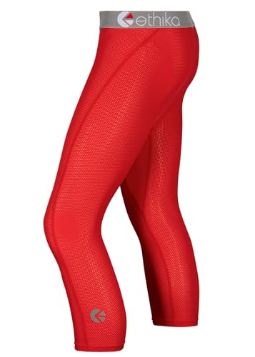 Collant 3/4 Micromesh Ethika pour homme rouge respirant