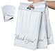 Homewit 60 Versandbeutel Plastik 250 x 350mm mitThank You Versandtaschen Blickdicht und Reißfest, Tragbare Versandbeutel,Versandumschläge mit Selbstklebendem Streifen -Weiß