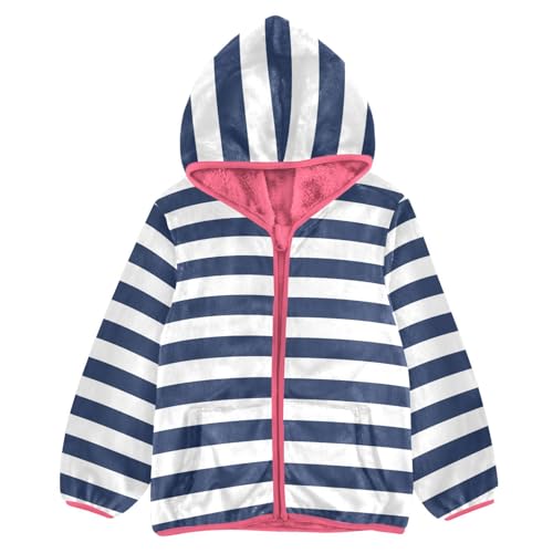 GuoChe Sea Soul Ocean Stripe Boy Hooded Fleece Jacket