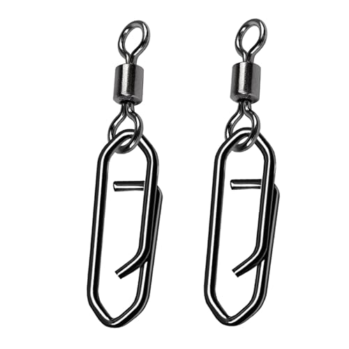 Atibin High Strength Fishing Clips Swivel Freshwater Saltwater Fishing Snaps Connector Rolling...