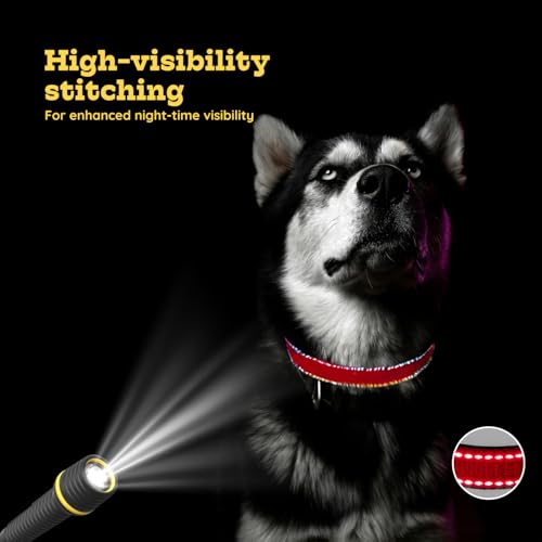 AASPIRE PETS Adjustable Nylon Reflective Dog Collars for Cats & Large Breed Size Dogs - Waterproof Collar with Safety Quick Release Locking Buckle and D-Ring - Soft Training Leash Durable Comfortable - Thumbnail 6