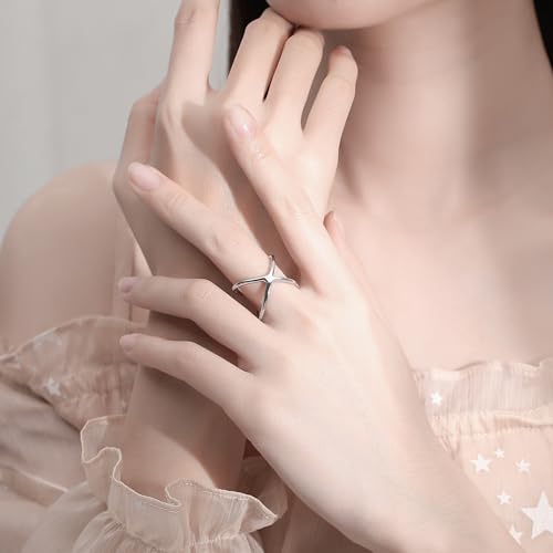 Gold X Ring Criss Cross Rings for Women Skinny Eternity Silver Fashion Statement Stainless Steel High Polished Enhancer Finger Knuckle Jewelry Gifts2