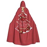 Pidgazdfgv Bata con capucha para adultos, con diseño de bolas de Navidad, disfraz de caballero, disfraz de Halloween con capucha