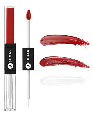 Image of SUGAR Cosmetics - Smudge Me Not - Lip Duo - 29 Scarlet Starlet (Orange Red) - 3.5 ml - 2-in-1 Duo Liquid Lipstick with Matte Finish and Moisturizing Gloss