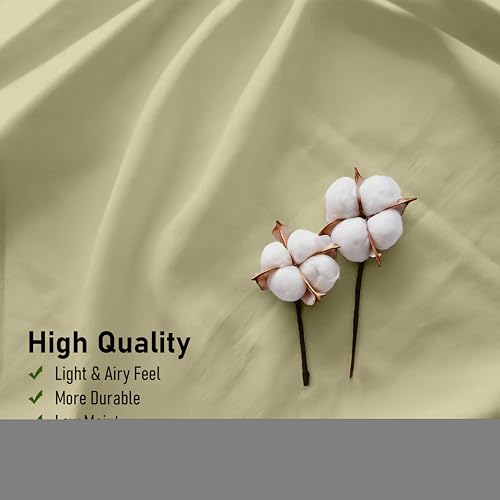 RUVANTI 100% Cotton Twin Sheets Set, 3 Pieces, Soft & Breathable Percale Weave Bedding, Deep Pocket 16", Hotel Standard, Crisp Cool Feel, Durable, Perfect Dyed Bed Sheet, Sage Green