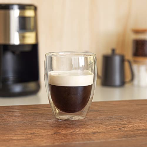 Comsaf 12 Oz Glass Coffee Mugs Set Of 8, Double Walled Glass Cups For Cafe Latte Milk Juice Clear Glass Tea Cup Set Glassware Gift For Christmas Birthday #TOP5