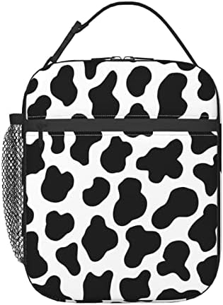 Cow Portable Lunch Bag Reusable Insulated Thermal Lunch Tote Box For Women Men Adults Kids Work Travel Picnic