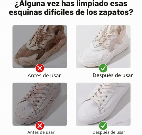 Miniatura 5 de Cepillo De Limpieza Profesional Para Zapatos, Multifuncional De Mango Largo, Cepillo De Limpieza De Zapatos De Cerdas Suaves Para Colgar Blanco