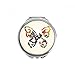 Butterflies with Floral Pattern Graffiti Hand Compact Mirror Round Portable Pocket Glass