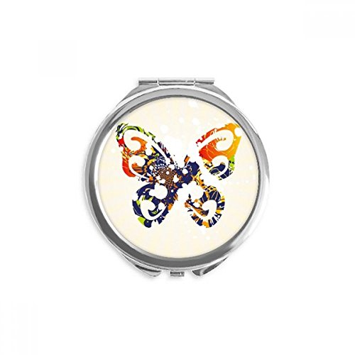 Miroir de poche papillons floral graffiti multicolore pour maquillage portable compact