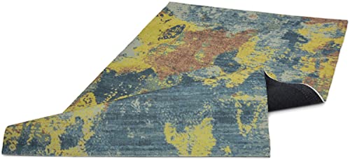 Image of Printed Rug Soft Floor Carpets with Anti Slip Backing for Living Room | Bedroom | Kids Room (Yellow Multi, 5x7 Feet)