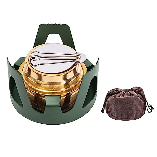 Estufa de aleación de aluminio con tapa para acampar al aire libre, mochileros, estufas de cocina, con