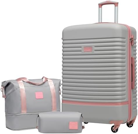 COOLIFE Koffer Set 3tlg, 28" Koffer Groß mit Reisetasche & Kulturbeutel | Reisekoffer Set für Fernreisen, Leichter ABS Hartschalenkoffer, TSA-Schloss, YKK-Reißverschluss, 360° Roll