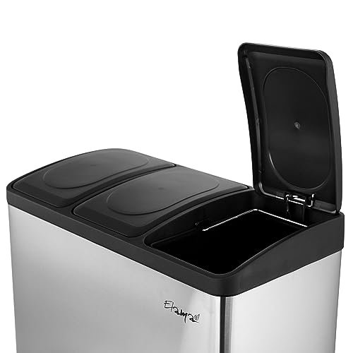Caneca de basura rectangular de acero inoxidable 12 gal miniatura 4